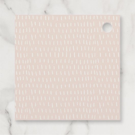 花籠に可愛いテディベアピンクの赤ちゃんシャワー フェイバータグ (裏面)