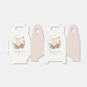 花籠に可愛いテディベアピンクの赤ちゃんシャワー フェイバーボックス (折り畳みなし)