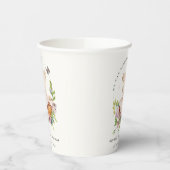 花籠に可愛いテディベアピンクの赤ちゃんシャワー 紙コップ (左)