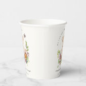 花籠に可愛いテディベアピンクの赤ちゃんシャワー 紙コップ (右)