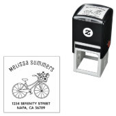 花籠のアーチ形住所を持つ自転車 セルフインキングスタンプ (インサイチュ)