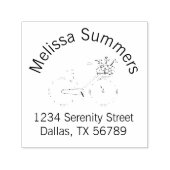 花籠のアーチ形住所を持つ自転車 セルフインキングスタンプ (デザイン)