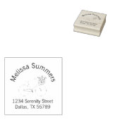 花籠のアーチ形住所を持つ自転車 ラバースタンプ (押印)