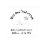 花籠のアーチ形住所を持つ自転車 ラバースタンプ (インプリント)