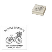 花籠のアーチ形住所を持つ自転車 ラバースタンプ (押印)