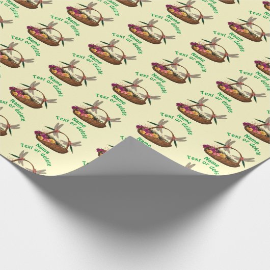 花籠のトンボパーソナライズされたイ ラッピングペーパー (角)