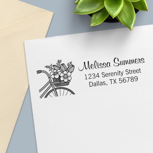 花籠の住所を持つ自転車 セルフインキングスタンプ