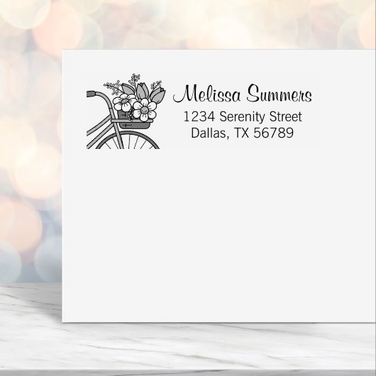 花籠の住所を持つ自転車 セルフインキングスタンプ