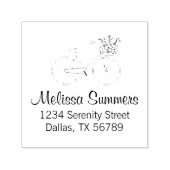 花籠の住所付き自転車 セルフインキングスタンプ (デザイン)