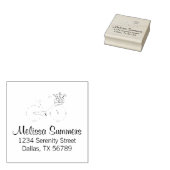 花籠の住所付き自転車 ラバースタンプ (押印)