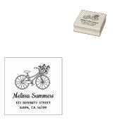 花籠の住所付き自転車 ラバースタンプ (押印)