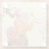 花籠付き歌猫 ガラスコースター (裏面)