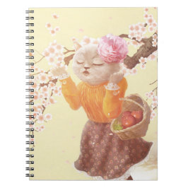 花籠付き歌猫 ノートブック