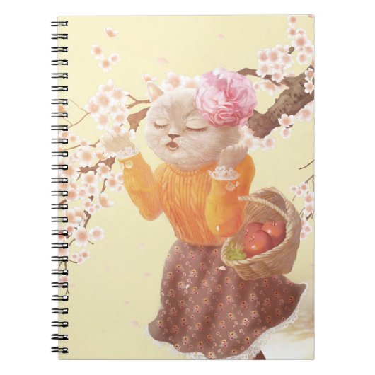 花籠付き歌猫 ノートブック (正面)