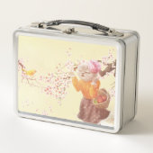 花籠付き歌猫 メタルランチボックス (正面)