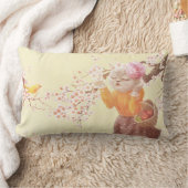 花籠付き歌猫 ランバークッション (ブランケット)