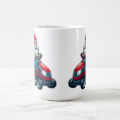 花籠付き芝刈機の乗用格言 コーヒーマグカップ (中央)