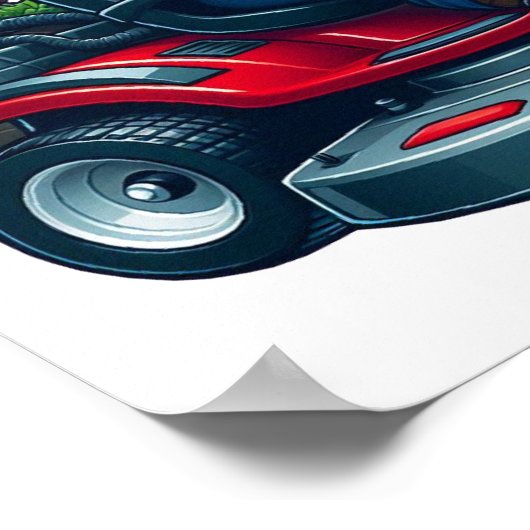 花籠付き芝刈機の乗用格言 ポスター (角)