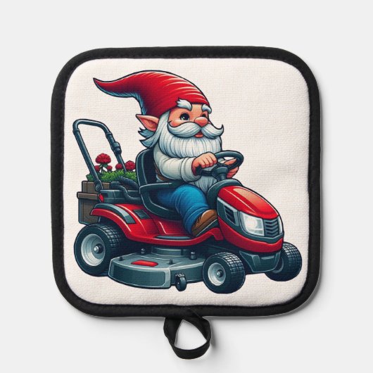 花籠付き芝刈機の乗用格言 鍋敷き (正面)