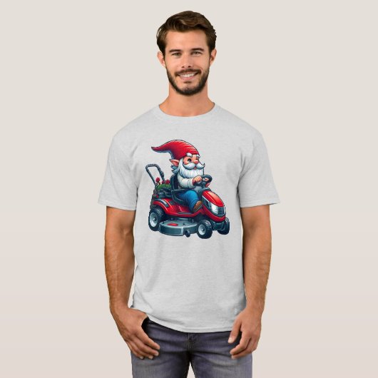 花籠付き芝刈機の乗用格言 Tシャツ (正面フル)