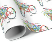 花籠付き赤い自転車 ラッピングペーパー (ロールコーナー)