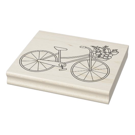 花籠塗りページ付き自転車 ラバースタンプ (スタンプ)
