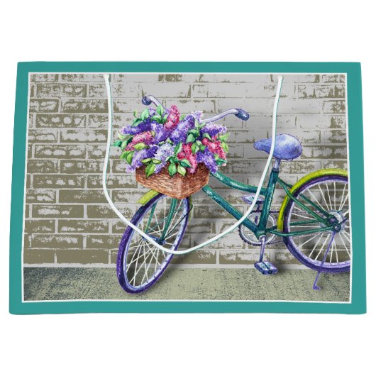 花籠大抱き枕付き自転車 ラージペーパーバッグ (正面)