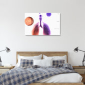 花粉による喘息発作イラストレーション キャンバスプリント (インサイチュ (寝室))