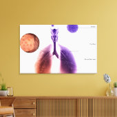 花粉による喘息発作イラストレーション キャンバスプリント (インサイチュ (リビング))