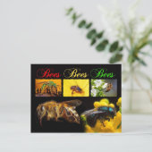 花粉を運ぶ蜂 ポストカード (スタンド正面)