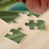 花粉を集める花にかわいいミツバチ ジグソーパズル (側面)