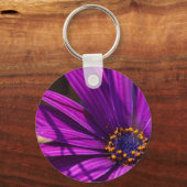 花粉キーチェーン付きの紫色の花 キーホルダー (正面)
