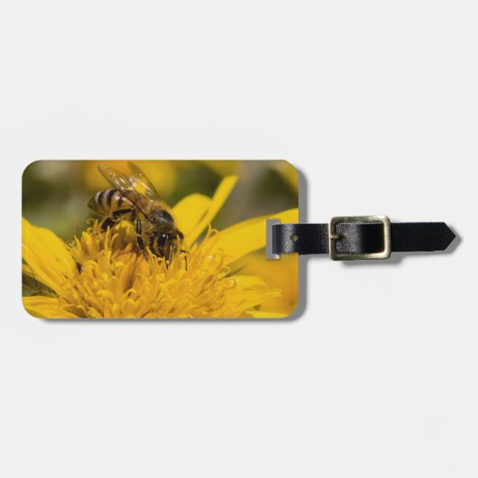 花粉嚢を持つアフリカのハチミツ食べ物を与えビー ラゲッジタグ (正面横)