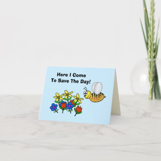 花粉被覆ミツバチ付きワールドビーデイカード カード (正面)