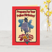 花粉誕生日の準備をする カード (黄色い花)