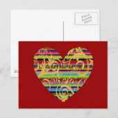 花紋のストライプ ポストカード (正面/裏面)