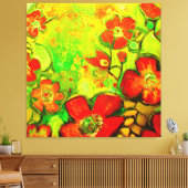 花素晴らしのカラフルアートワーク キャンバスプリント (インサイチュ (リビング))