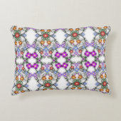 花素晴らしレースのようのピンク アクセントクッション (正面)