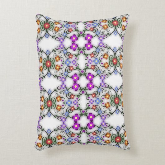 花素晴らしレースのようのピンク アクセントクッション (正面(垂直))