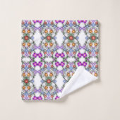 花素晴らしレースのようのピンク バスタオルセット (ウォッシュタオル)