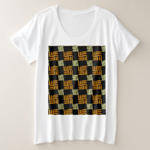 花素晴らし柄 プラスサイズTシャツ