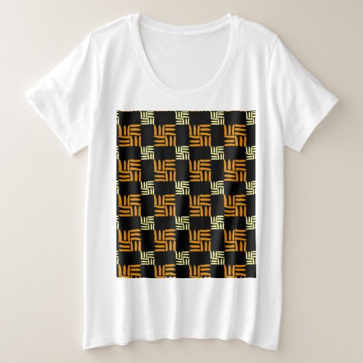 花素晴らし柄 プラスサイズTシャツ (デザイン正面)