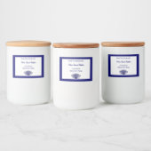 花素朴かご青い白い食品ラベル フードラベル (ボトル)