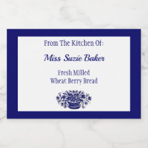 花素朴かご青い白い食品ラベル