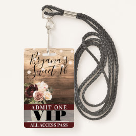 花素朴とストリングライト甘い16 VIPパス バッジ