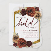 花素朴とパンパスグラスブライダルシャワー 招待状 (正面)