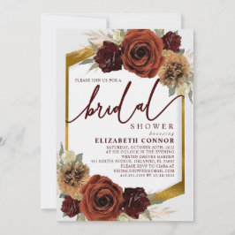 花素朴とパンパスグラスブライダルシャワー 招待状