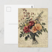 花素朴と書道 – 樹齢ブラウン紙2 ポストカード (正面/裏面)