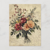 花素朴と書道 – 樹齢ブラウン紙2 ポストカード (正面)
