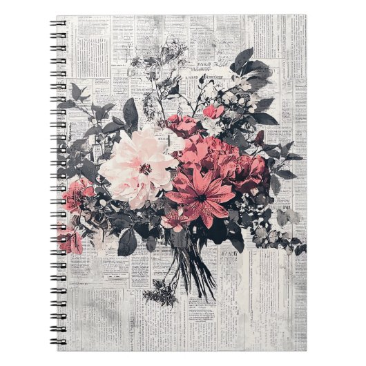 花素朴と書道 – 樹齢ブラウン紙5 ノートブック (正面)